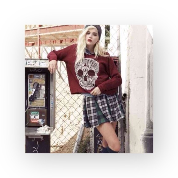 LF Dresses & Skirts - LF ✦ Furst of a Kind ✦ Upcycled Skater Skirt ✦ Grid Check Floral Print ✦